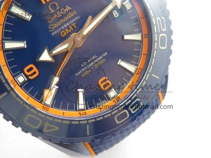 0316 Planet Ocean 45.5mm Big Blue Real Ceramic VSF 1:1 Best Edition on Blue Rubber Strap A8906 Super Clone Unique 7896